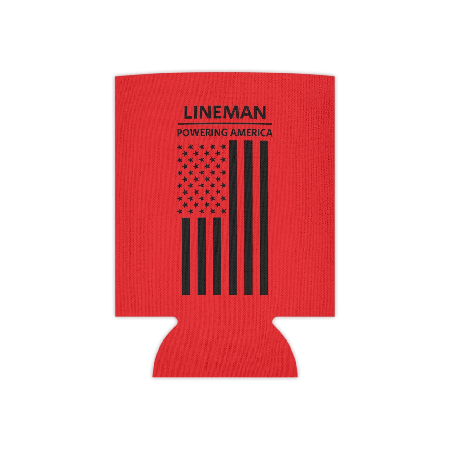 Lineman - Powering America / American Flag / Can Koozie
