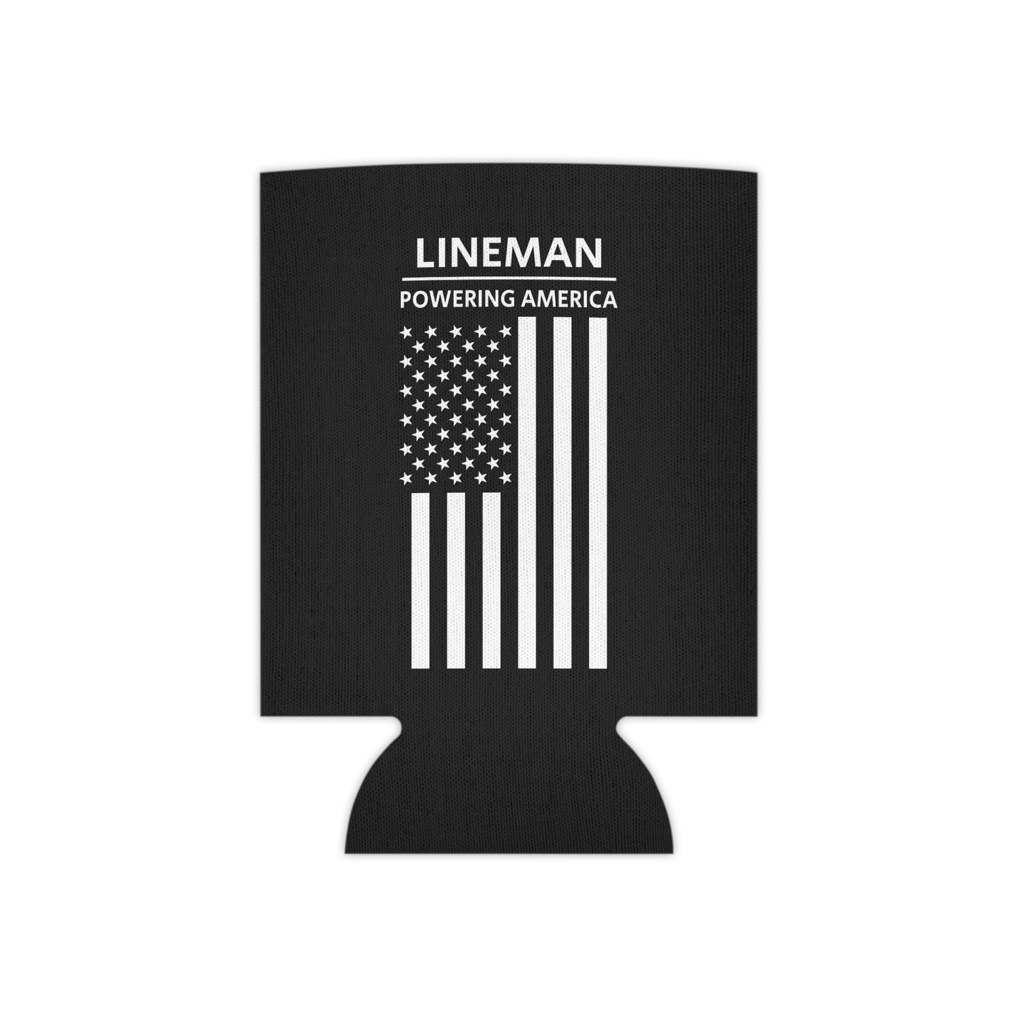 Lineman - Powering America / American Flag / Can Koozie