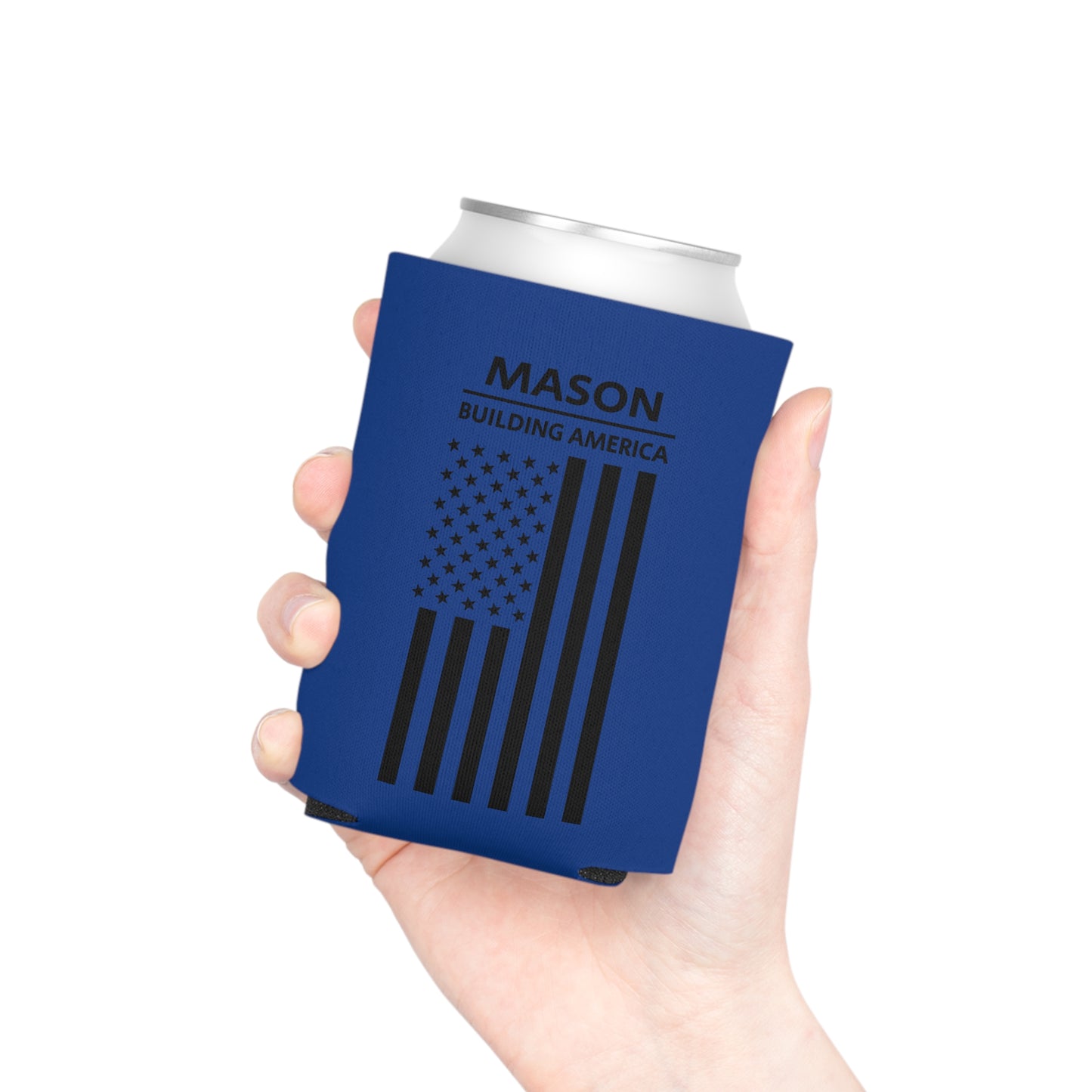 Mason - Building America / American Flag / Can Koozie