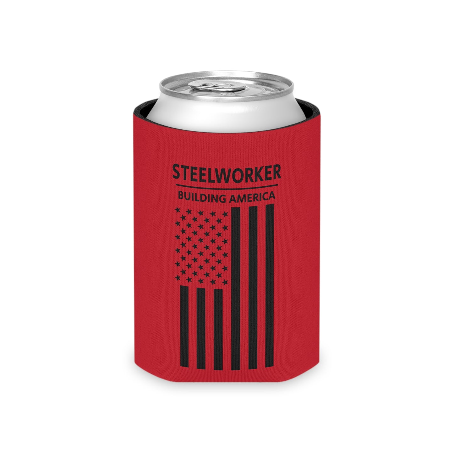 Steelworker - Building America / American Flag / Can Koozie