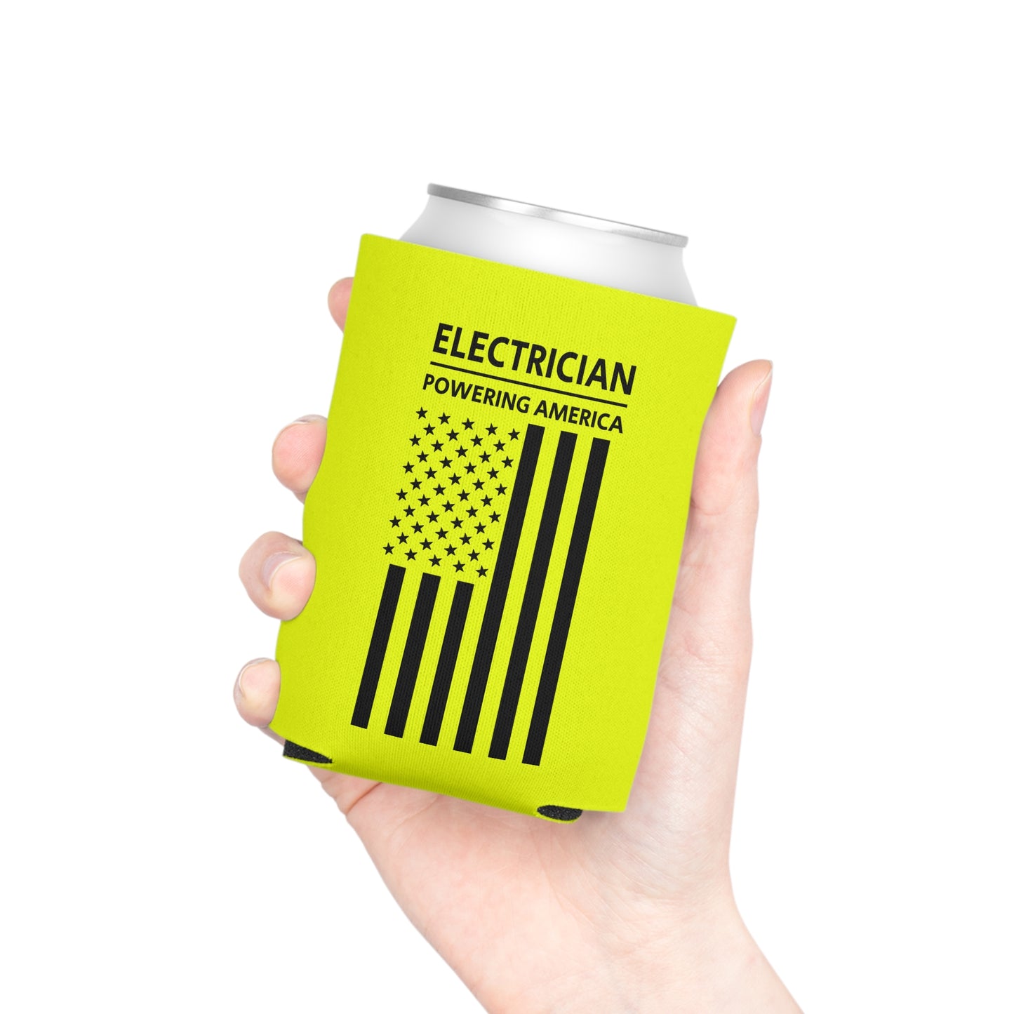 Electrician - Powering America / American Flag / Can Koozie