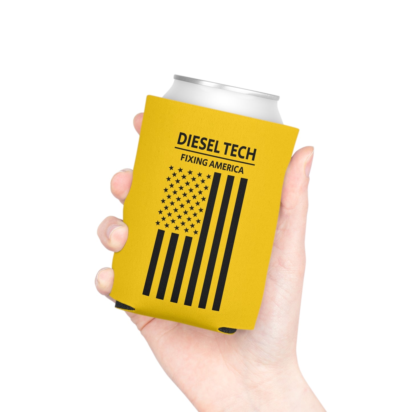 Diesel Tech - Fixing America / American Flag / Can Koozie