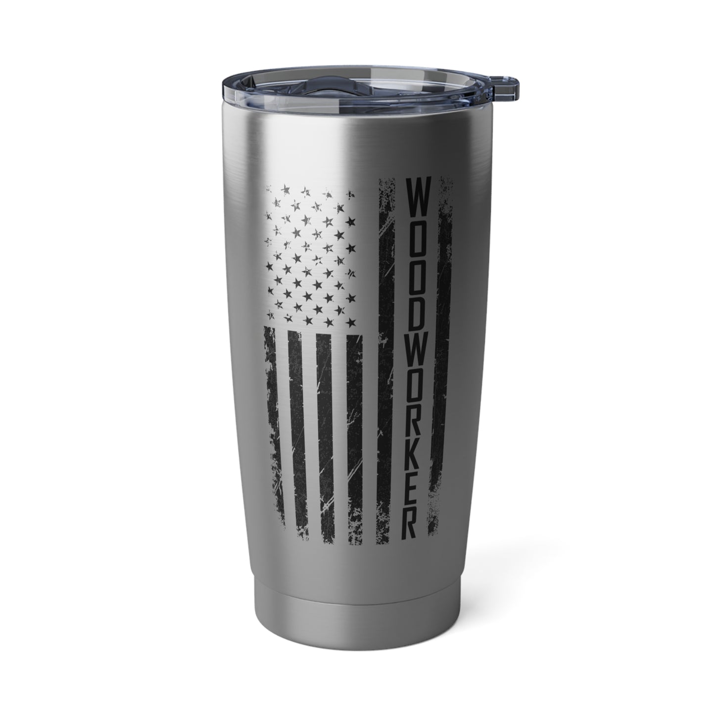 Patriotic Woodworker / Vertical American Flag / 20oz Tumbler