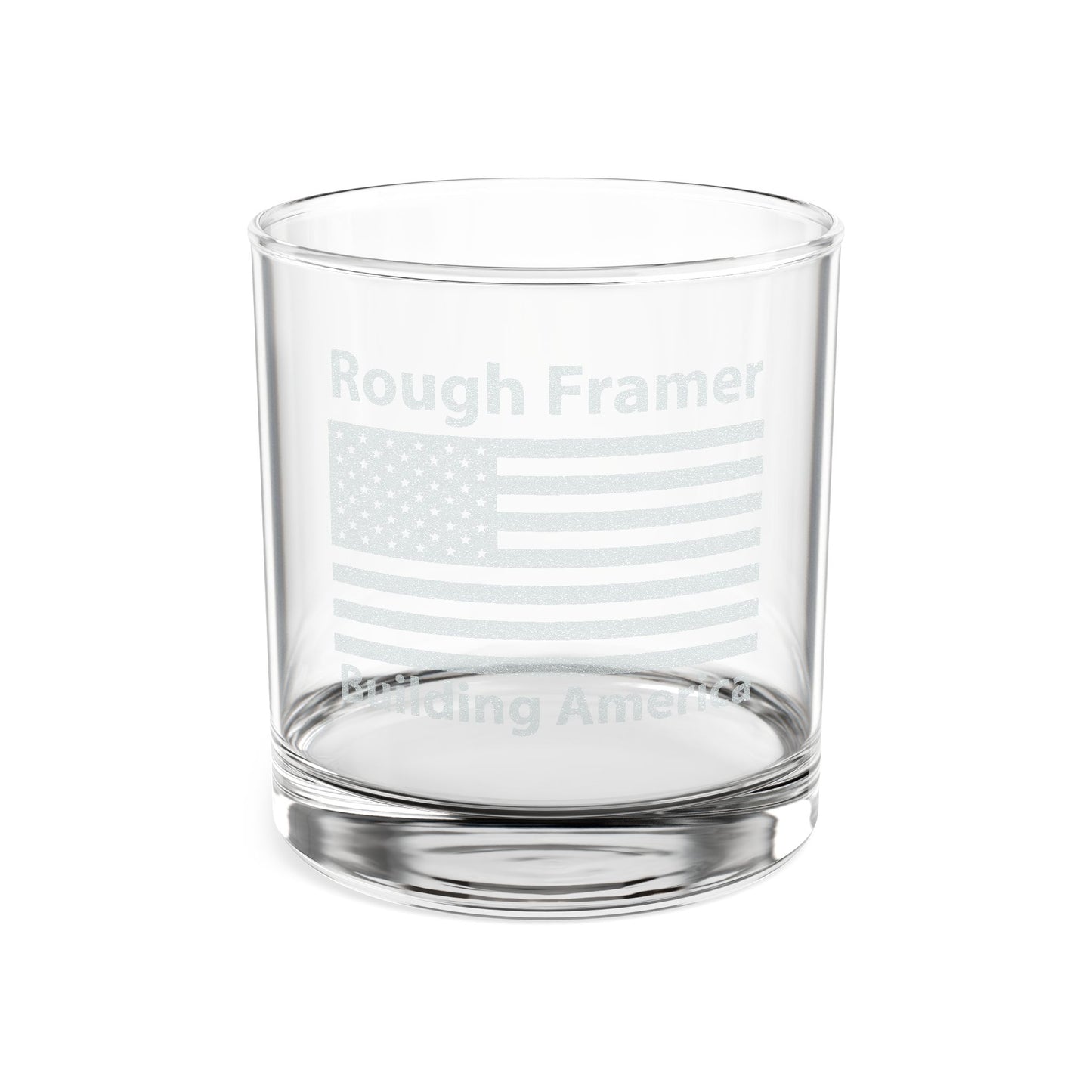 Rough Framer "Building America" Engraved 10.5oz Whiskey Glass