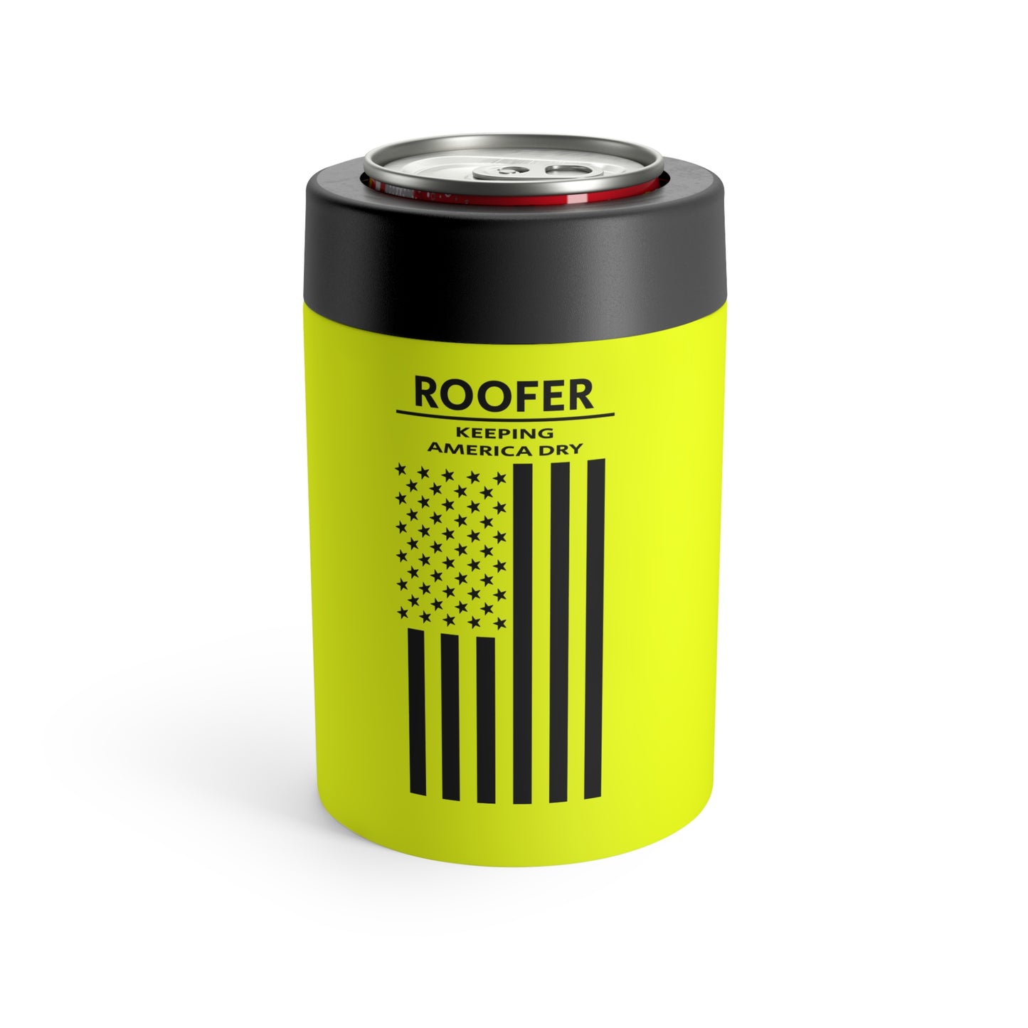 Roofer - Keeping America Dry / American Flag / Can Cooler