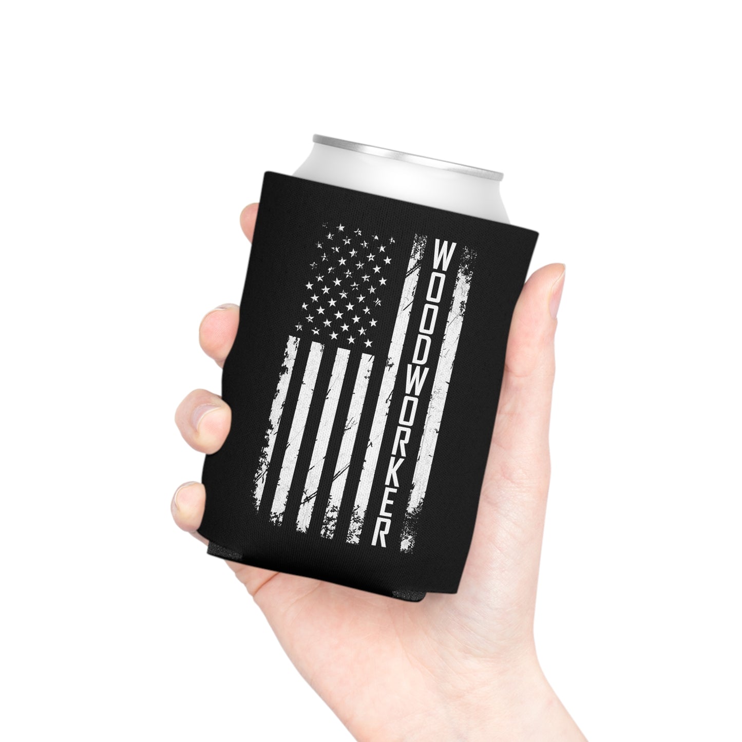 Patriotic Woodworker / Vertical American Flag / Can Koozie