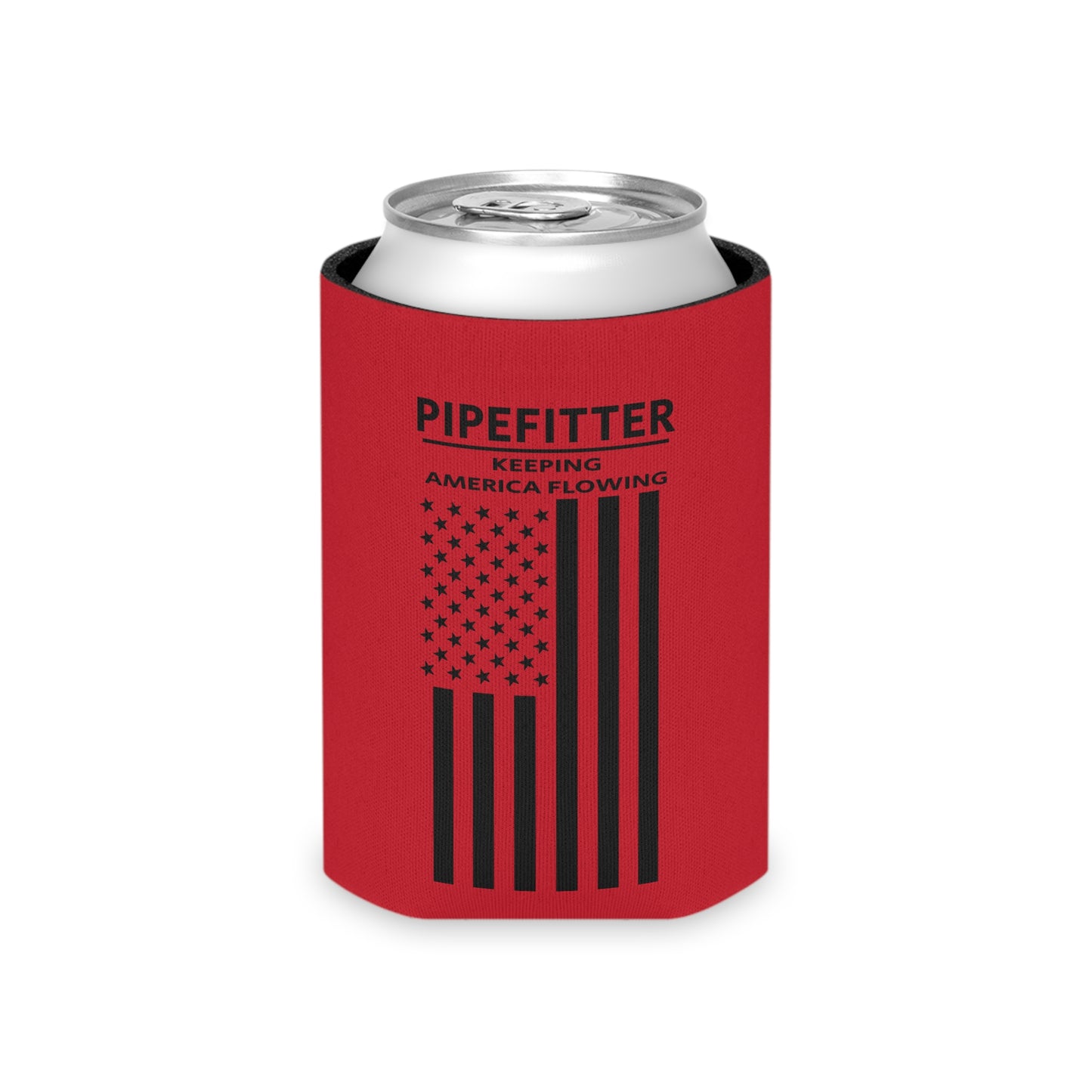 Pipefitter - Keeping America Flowing / American Flag / Can Koozie