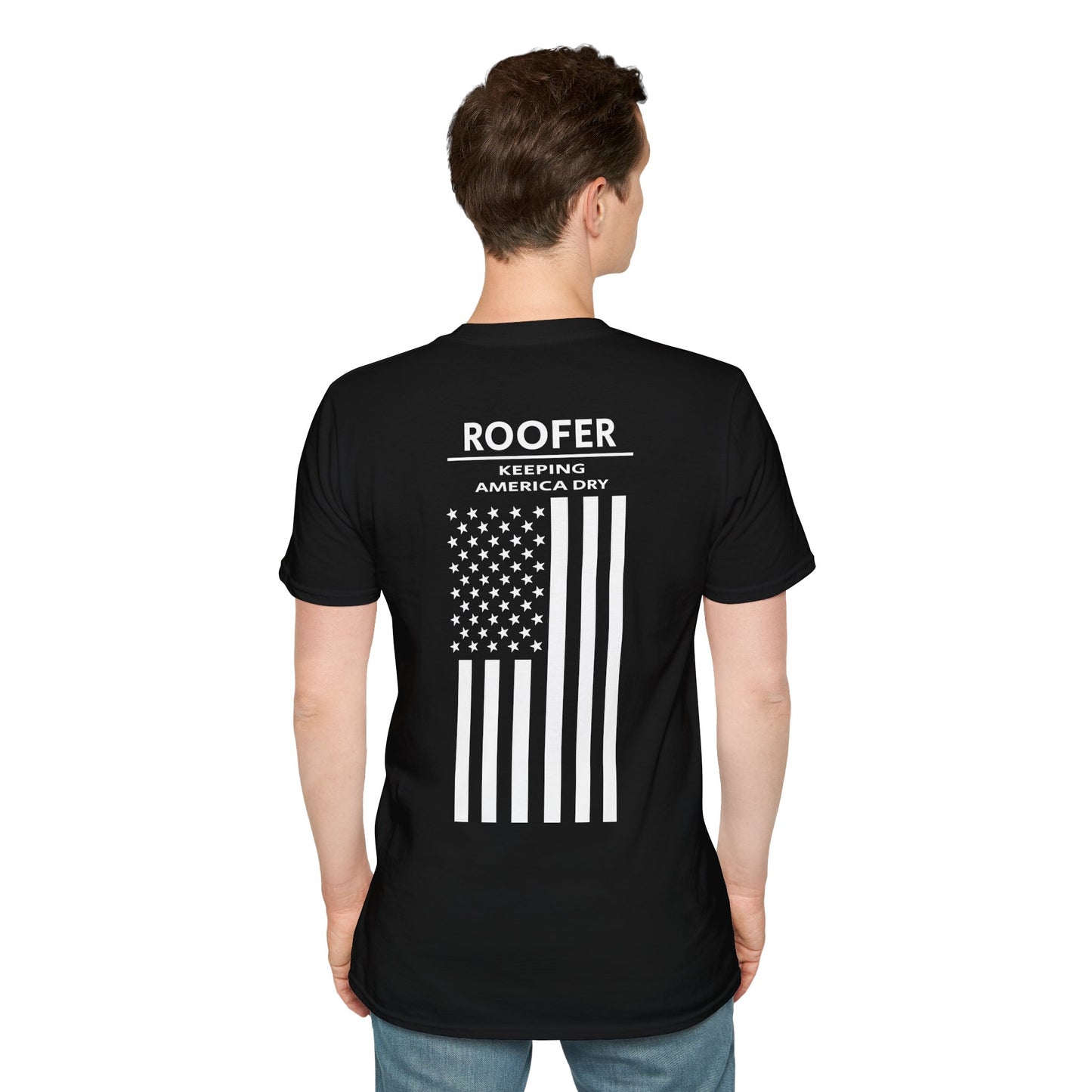 Roofer  - Keeping America Dry / American Flag / T-Shirt