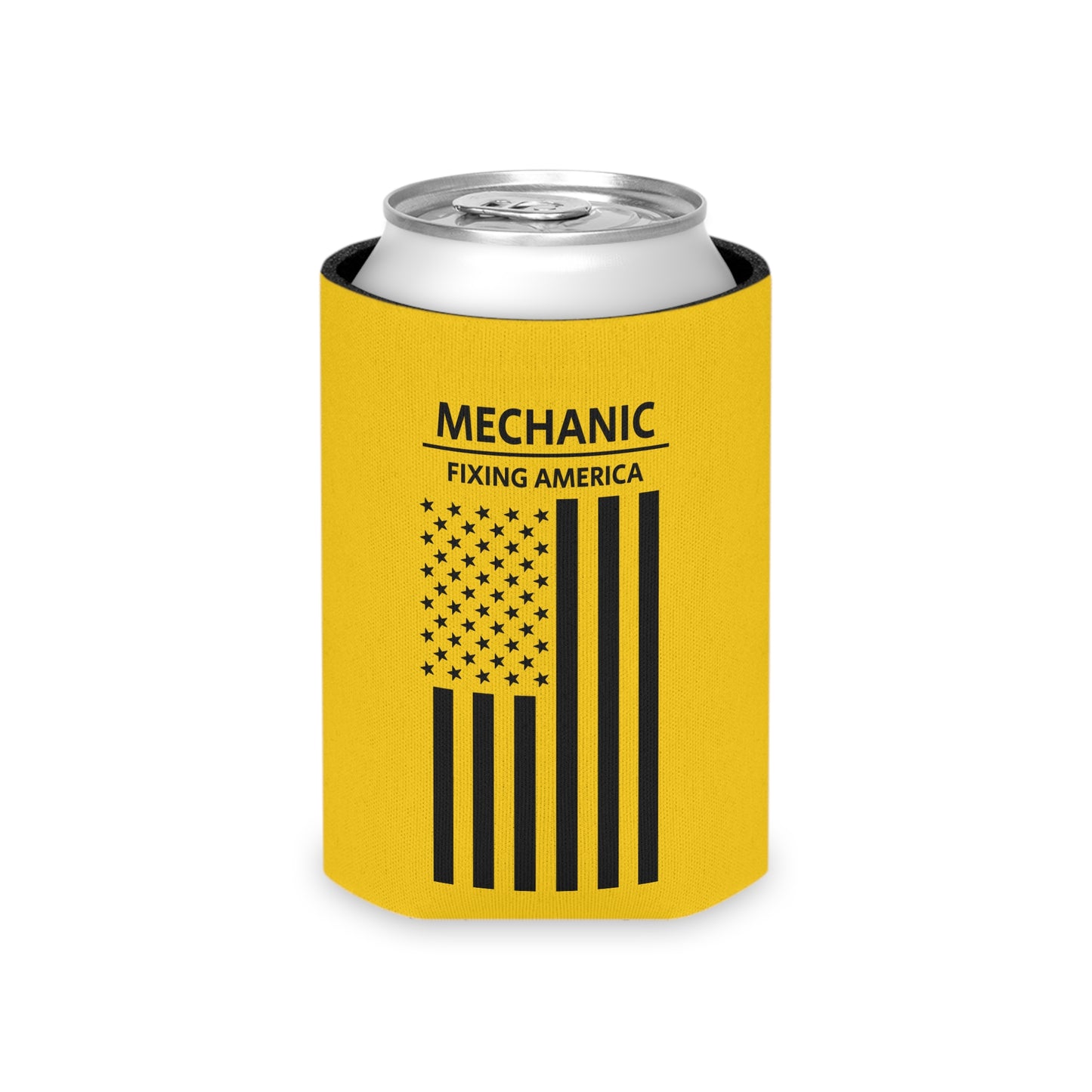 Mechanic - Fixing America / American Flag / Can Koozie