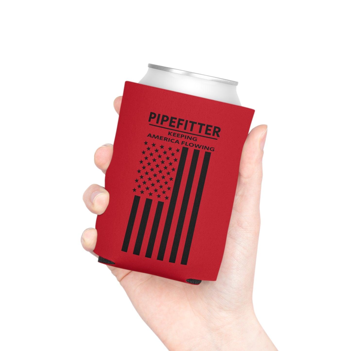 Pipefitter - Keeping America Flowing / American Flag / Can Koozie