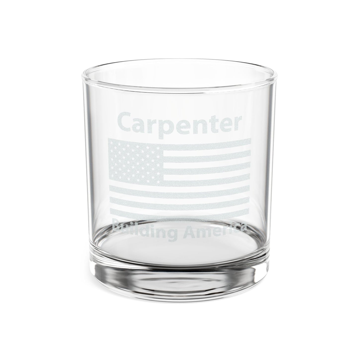 Carpenter "Building America" Engraved  10.5 oz Whiskey Glass