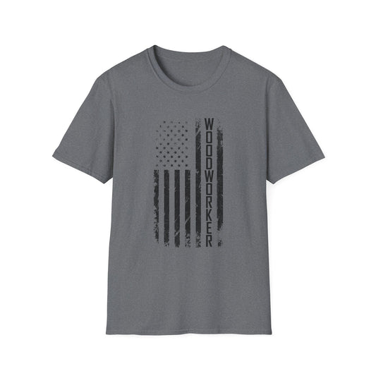 Patriotic Woodworker / Vertical American Flag /  T-Shirt