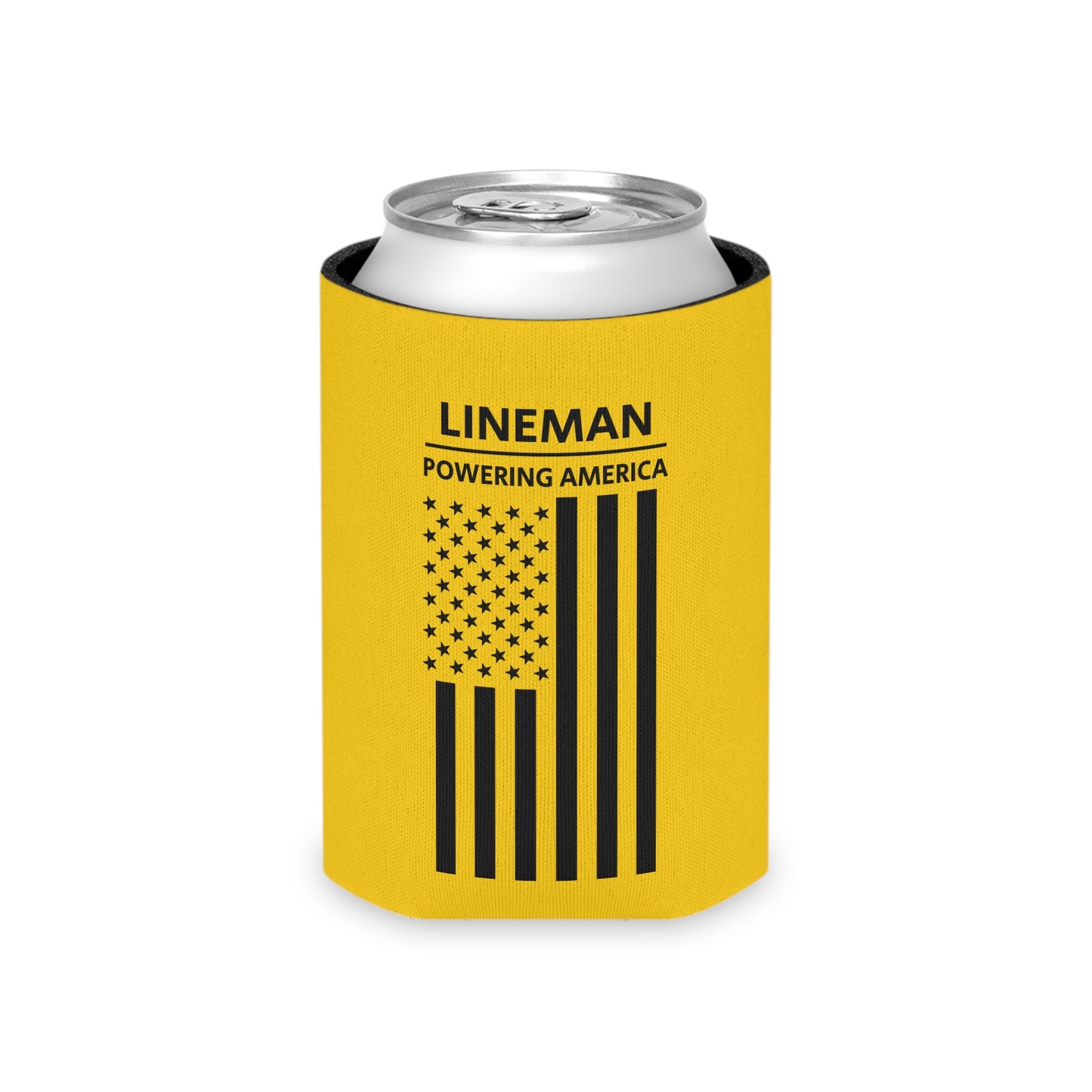 Lineman  - Powering America / American Flag / Can Koozie